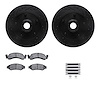 8312-54050 Drilled/Slotted Brake Rotors with 3000-Series Ceramic Brake Pads Kit & Hardware [Black], 1986-1993 Ford/Lincoln/Mercu - image 1