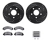 8312-54058 Drilled/Slotted Brake Rotors with 3000-Series Ceramic Brake Pads Kit & Hardware [Black], 1990-1997 Ford/Lincoln/Mercu - image 1