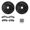 8312-54060 Drilled/Slotted Brake Rotors with 3000-Series Ceramic Brake Pads Kit & Hardware [Black], 1992-1997 Ford/Lincoln/Mercu - image 1