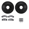 8312-54061 Drilled/Slotted Brake Rotors with 3000-Series Ceramic Brake Pads Kit & Hardware [Black], 1993-1994 Ford/Lincoln/Mercu - image 1