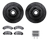 8312-54062 Drilled/Slotted Brake Rotors with 3000-Series Ceramic Brake Pads Kit & Hardware [Black], 1991-1994 Ford/Lincoln/Mercu - image 1