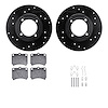 8312-54063 Drilled/Slotted Brake Rotors with 3000-Series Ceramic Brake Pads Kit & Hardware [Black], 1988-1993 Ford/Lincoln/Mercu - image 1