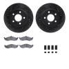 8312-54065 Drilled/Slotted Brake Rotors with 3000-Series Ceramic Brake Pads Kit & Hardware [Black], 1989-1990 Ford/Lincoln/Mercu - image 1
