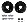 8312-54066 Drilled/Slotted Brake Rotors with 3000-Series Ceramic Brake Pads Kit & Hardware [Black], 1991-1992 Ford/Lincoln/Mercu - image 1