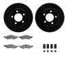 8312-54069 Drilled/Slotted Brake Rotors with 3000-Series Ceramic Brake Pads Kit & Hardware [Black], 1991-1993 Ford/Lincoln/Mercu - image 1