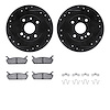8312-54073 Drilled/Slotted Brake Rotors with 3000-Series Ceramic Brake Pads Kit & Hardware [Black], 1990-1996 Ford/Lincoln/Mercu - image 1