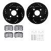 8312-54074 Drilled/Slotted Brake Rotors with 3000-Series Ceramic Brake Pads Kit & Hardware [Black], 1990-1998 Ford/Lincoln/Mercu - image 1