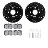 8312-54075 Drilled/Slotted Brake Rotors with 3000-Series Ceramic Brake Pads Kit & Hardware [Black], 1994-1997 Ford/Lincoln/Mercu - image 1