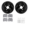 8312-54076 Drilled/Slotted Brake Rotors with 3000-Series Ceramic Brake Pads Kit & Hardware [Black], 1990-2003 Ford/Lincoln/Mercu - image 1