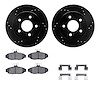 8312-54079 Drilled/Slotted Brake Rotors with 3000-Series Ceramic Brake Pads Kit & Hardware [Black], 1990-1992 Ford/Lincoln/Mercu - image 1