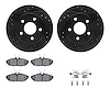 8312-54082 Drilled/Slotted Brake Rotors with 3000-Series Ceramic Brake Pads Kit & Hardware [Black], 1993-1998 Ford/Lincoln/Mercu - image 1