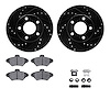 8312-54083 Drilled/Slotted Brake Rotors with 3000-Series Ceramic Brake Pads Kit & Hardware [Black], 1994-1998 Ford/Lincoln/Mercu - image 1