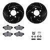 8312-54084 Drilled/Slotted Brake Rotors with 3000-Series Ceramic Brake Pads Kit & Hardware [Black], 1993-1997 Ford/Lincoln/Mercu - image 1