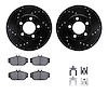 8312-54086 Drilled/Slotted Brake Rotors with 3000-Series Ceramic Brake Pads Kit & Hardware [Black], 1993-2000 Ford/Lincoln/Mercu - image 1