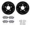 8312-54090 Drilled/Slotted Brake Rotors with 3000-Series Ceramic Brake Pads Kit & Hardware [Black], 1994-2004 Ford/Lincoln/Mercu - image 1