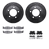 8312-54094 Drilled/Slotted Brake Rotors with 3000-Series Ceramic Brake Pads Kit & Hardware [Black], 1994-1996 Ford/Lincoln/Mercu - image 1