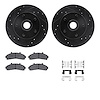 8312-54100 Drilled/Slotted Brake Rotors with 3000-Series Ceramic Brake Pads Kit & Hardware [Black], 1995-1997 Ford/Lincoln/Mercu - image 1