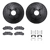 8312-54102 Drilled/Slotted Brake Rotors with 3000-Series Ceramic Brake Pads Kit & Hardware [Black], 1995-1997 Ford/Lincoln/Mercu - image 1
