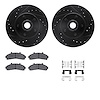 8312-54103 Drilled/Slotted Brake Rotors with 3000-Series Ceramic Brake Pads Kit & Hardware [Black], 1995-2002 Ford/Lincoln/Mercu - image 1
