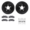 8312-54104 Drilled/Slotted Brake Rotors with 3000-Series Ceramic Brake Pads Kit & Hardware [Black], 1995-2002 Ford/Lincoln/Mercu - image 1