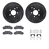 8312-54105 Drilled/Slotted Brake Rotors with 3000-Series Ceramic Brake Pads Kit & Hardware [Black], 1995-1997 Ford/Lincoln/Mercu - image 1