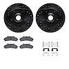 8312-54106 Drilled/Slotted Brake Rotors with 3000-Series Ceramic Brake Pads Kit & Hardware [Black], 1998-2002 Ford/Lincoln/Mercu - image 1