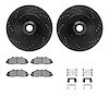 8312-54110 Drilled/Slotted Brake Rotors with 3000-Series Ceramic Brake Pads Kit & Hardware [Black], 1997-1999 Ford/Lincoln/Mercu - image 1