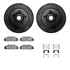 8312-54111 Drilled/Slotted Brake Rotors with 3000-Series Ceramic Brake Pads Kit & Hardware [Black], 1997-1999 Ford/Lincoln/Mercu - image 1