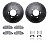 8312-54112 Drilled/Slotted Brake Rotors with 3000-Series Ceramic Brake Pads Kit & Hardware [Black], 1997-2004 Ford/Lincoln/Mercu - image 1