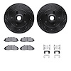 8312-54113 Drilled/Slotted Brake Rotors with 3000-Series Ceramic Brake Pads Kit & Hardware [Black], 2000-2004 Ford/Lincoln/Mercu - image 1