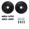 8312-54114 Drilled/Slotted Brake Rotors with 3000-Series Ceramic Brake Pads Kit & Hardware [Black], 2000-2004 Ford/Lincoln/Mercu - image 1