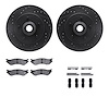8312-54117 Drilled/Slotted Brake Rotors with 3000-Series Ceramic Brake Pads Kit & Hardware [Black], 1997-2000 Ford/Lincoln/Mercu - image 1