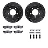 8312-54120 Drilled/Slotted Brake Rotors with 3000-Series Ceramic Brake Pads Kit & Hardware [Black], 1997-2002 Ford/Lincoln/Mercu - image 1