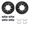 8312-54131 Drilled/Slotted Brake Rotors with 3000-Series Ceramic Brake Pads Kit & Hardware [Black], 1999-2005 Ford/Lincoln/Mercu - image 1