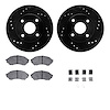 8312-54132 Drilled/Slotted Brake Rotors with 3000-Series Ceramic Brake Pads Kit & Hardware [Black], 1999-2001 Ford/Lincoln/Mercu - image 1
