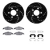 8312-54135 Drilled/Slotted Brake Rotors with 3000-Series Ceramic Brake Pads Kit & Hardware [Black], 1999-2004 Ford/Lincoln/Mercu - image 1