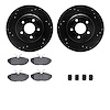 8312-54137 Drilled/Slotted Brake Rotors with 3000-Series Ceramic Brake Pads Kit & Hardware [Black], 2002-2005 Ford/Lincoln/Mercu - image 1