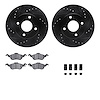 8312-54138 Drilled/Slotted Brake Rotors with 3000-Series Ceramic Brake Pads Kit & Hardware [Black], 2000-2004 Ford/Lincoln/Mercu - image 1