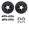 8312-54139 Drilled/Slotted Brake Rotors with 3000-Series Ceramic Brake Pads Kit & Hardware [Black], 2001-2005 Ford/Lincoln/Mercu - image 1