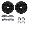 8312-54140 Drilled/Slotted Brake Rotors with 3000-Series Ceramic Brake Pads Kit & Hardware [Black], 2001-2005 Ford/Lincoln/Mercu - image 1