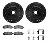 8312-54141 Drilled/Slotted Brake Rotors with 3000-Series Ceramic Brake Pads Kit & Hardware [Black], 2003-2011 Ford/Lincoln/Mercu - image 1