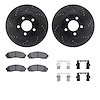 8312-54142 Drilled/Slotted Brake Rotors with 3000-Series Ceramic Brake Pads Kit & Hardware [Black], 2003-2011 Ford/Lincoln/Mercu - image 1