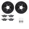 8312-54144 Drilled/Slotted Brake Rotors with 3000-Series Ceramic Brake Pads Kit & Hardware [Black], 2001-2007 Ford/Lincoln/Mercu - image 1