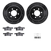 8312-54149 Drilled/Slotted Brake Rotors with 3000-Series Ceramic Brake Pads Kit & Hardware [Black], 2002-2006 Ford/Lincoln/Mercu - image 1