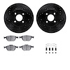 8312-54152 Drilled/Slotted Brake Rotors with 3000-Series Ceramic Brake Pads Kit & Hardware [Black], 2002-2004 Ford/Lincoln/Mercu - image 1