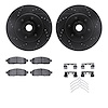 8312-54155 Drilled/Slotted Brake Rotors with 3000-Series Ceramic Brake Pads Kit & Hardware [Black], 2004-2008 Ford/Lincoln/Mercu - image 1