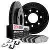 8312-54156 Drilled/Slotted Brake Rotors with 3000-Series Ceramic Brake Pads Kit & Hardware [Black], 2004-2008 Ford/Lincoln/Mercu - image 1