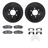 8312-54157 Drilled/Slotted Brake Rotors with 3000-Series Ceramic Brake Pads Kit & Hardware [Black], 2004-2008 Ford/Lincoln/Mercu - image 1