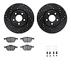 8312-54167 Drilled/Slotted Brake Rotors with 3000-Series Ceramic Brake Pads Kit & Hardware [Black], 2004-2019 Multiple Makes/Mod - image 1
