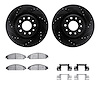 8312-54175 Drilled/Slotted Brake Rotors with 3000-Series Ceramic Brake Pads Kit & Hardware [Black], 2005-2009 Ford/Lincoln/Mercu - image 1